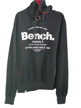 Bench Spellout Relaxed Black Hoodie Men’s XXL